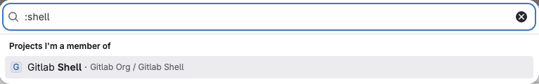Search bar to find your projects and frequently visited projects.