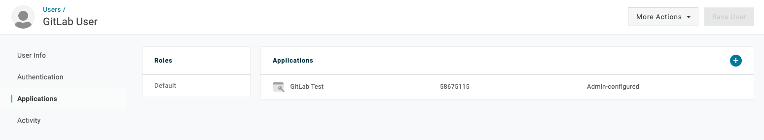 The interface for adding a user to an application in OneLogin.